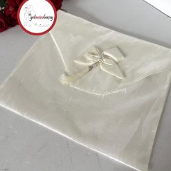 Gelincimherşey Saten Fiyonklu Zarf Bohça Krem
