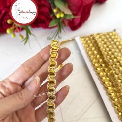 Gelincimherşey Süsleme için S Şekilli Su Taşı Dekoratif Şerit 1 cm 5 Metre - ALTIN