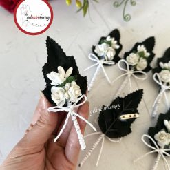 Gelincimherşey 10'lu Kağıt Çiçekli Pıtırcıklı Şık Sade Kırık Beyaz Yaka Çiçeği