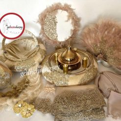 Gelincimherşey Altın Hürrem VIP Boncuk Dantelli Kına Seti
