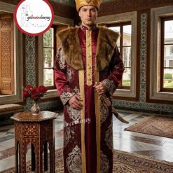 Gelincimherşey Bordo Profesyonel Osmanlı Dönemi Padişah Kostümü
