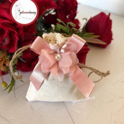 Gelincimherşey Dantelli Keten Süslemeli Lavanta Kesesi - PUDRA