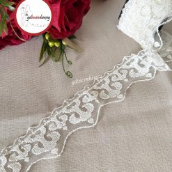 Gelincimherşey Dar Osmanlı Krem Dantel Tül Güpür 5 cm 4 Metre