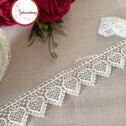 Gelincimherşey Kalpli Krem Dantel Güpür 4 cm 4.5 metre
