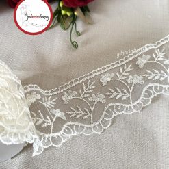 Gelincimherşey Karanfil Krem Dantel Tül Güpür 7.5 cm 4 metre
