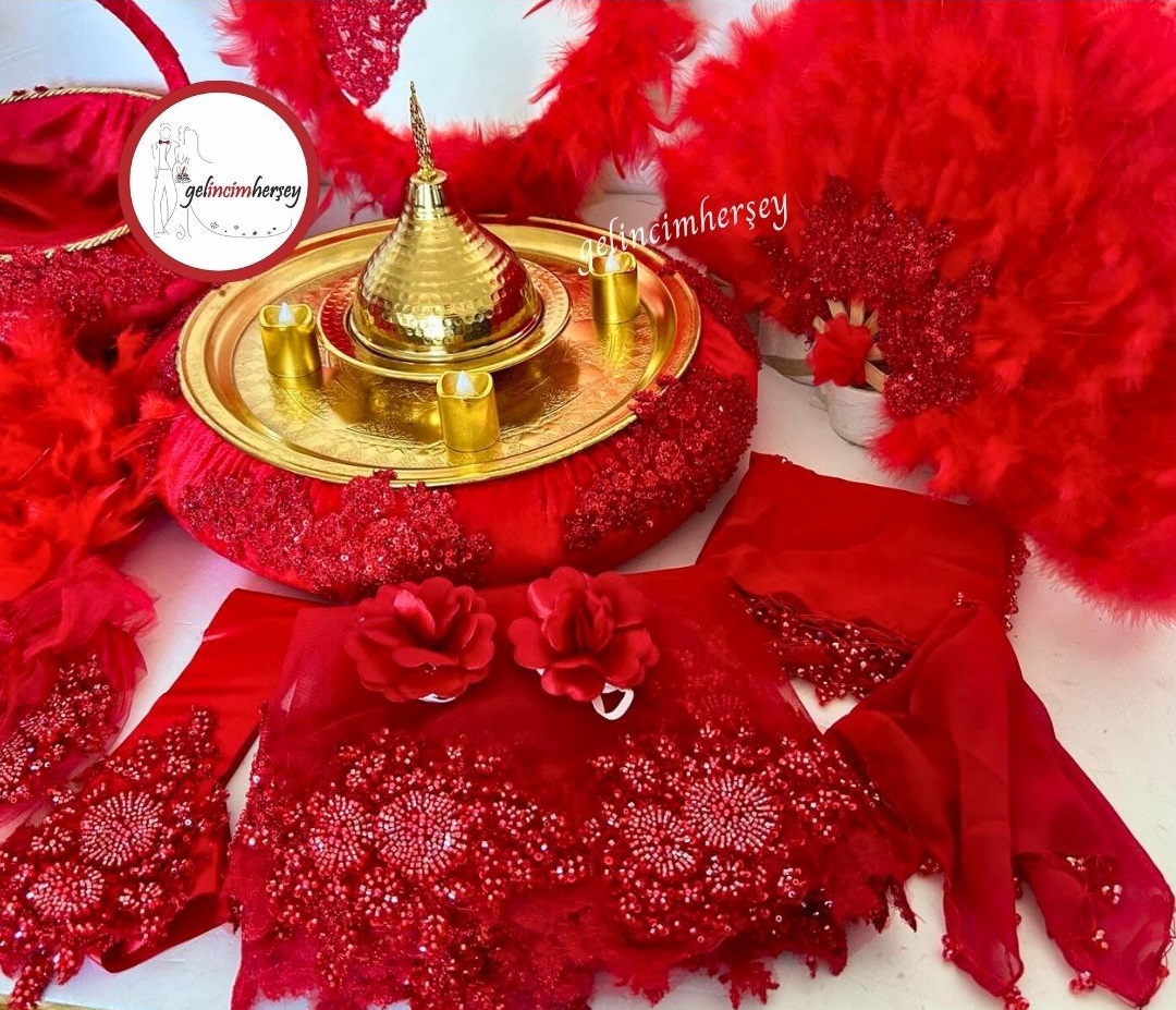 GelincimherşeyKırmızıHürremVIPBoncukDantelliKınaSeti2