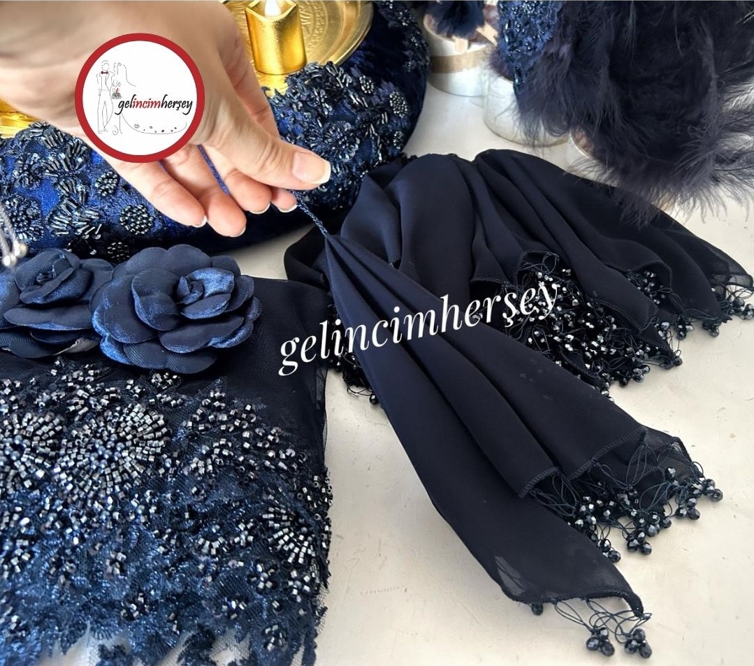 GelincimherşeyLacivertHürremVIPBoncukDantelliKınaSeti