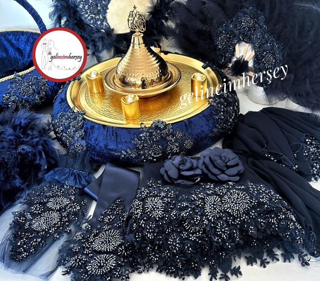 GelincimherşeyLacivertHürremVIPBoncukDantelliKınaSeti2