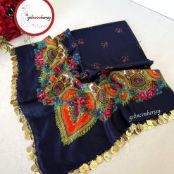 Gelincimherşey Mardin Yöresel El İşi Yazma Tülbent - LACİVERT