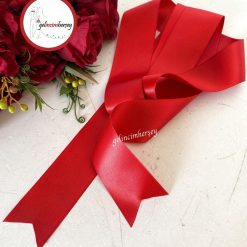 Gelincimherşey Sade Düz Kırmızı Saten Gelin Kuşağı
