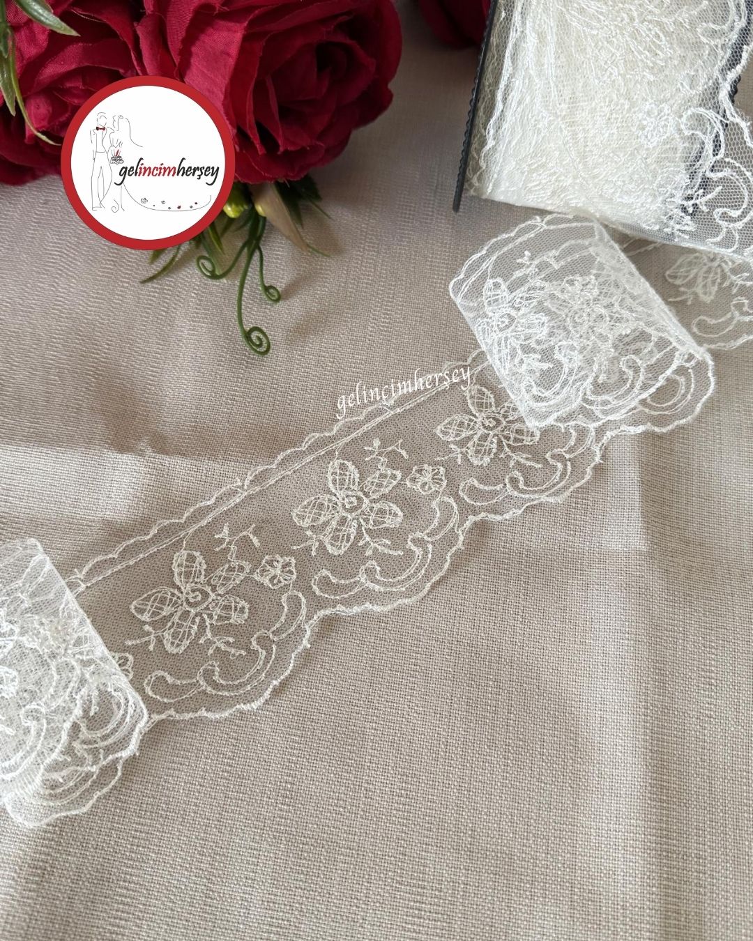 GelincimherşeyZambakKremDantelTülGüpür6cm4mt