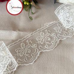 Gelincimherşey Zambak Krem Dantel Tül Güpür 6 cm 4 Metre