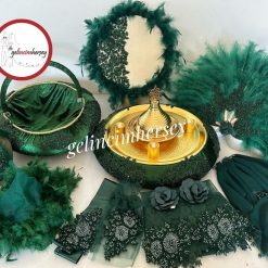 Gelincimherşey Zümrüt Yeşil Hürrem VIP Boncuk Dantelli Kına Seti