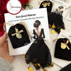 Gelincimherşey 10’lu Keseli Kına ve Halay Mendil Kına Hatırası - SİYAH