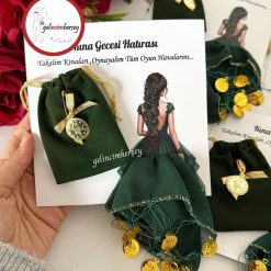 Gelincimherşey 10’lu Keseli Kına ve Halay Mendil Kına Hatırası - YEŞİL