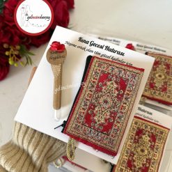 Gelincimherşey 10’lu Şişe Kına ve Etnik Desenli Cüzdan Kına Hatırası - KIRMIZI