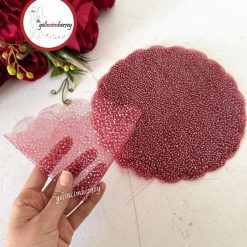 Gelincimherşey 20'li Karlı Dilimli Kesilmiş Organze Tül - 22 cm, BORDO