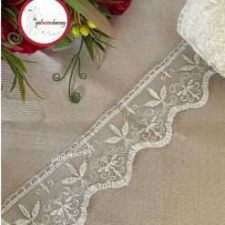 Gelincimherşey Defne Krem Dantel Tül Güpür 6 cm 4 metre