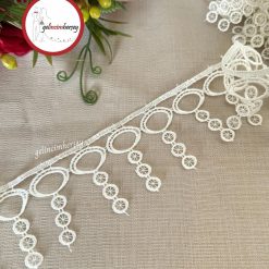 Gelincimherşey Halka Saçak Krem Dantel Güpür 5.5 cm 4 Metre