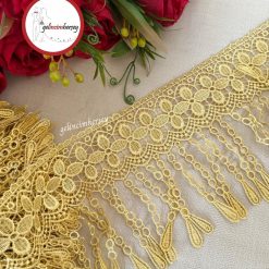 Gelincimherşey Hardal Saçak Dantel Güpür 16 cm 4 Metre