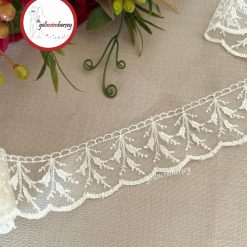 Gelincimherşey Zil Çiçeği Krem Dantel Tül Güpür 4.5 cm 4 Metre