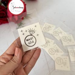 Gelincimherşey 10'lu Tek Taş Bride Team Sticker Dövme Çıkartma - GÜMÜŞ