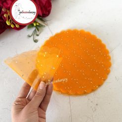 Gelincimherşey 20’li Puantiyeli Dilimli Kesilmiş Organze Tül - 20 cm, TURUNCU