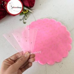 Gelincimherşey 20’li Puantiyeli Dilimli Kesilmiş Organze Tül - 22 cm, PEMBE