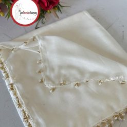 Gelincimherşey El İşlemesi İnci Boncuk İşlemeli Yemeni Yazma Tülbent - KREM