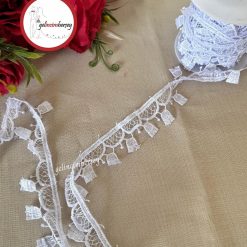 Gelincimherşey Çan Saçaklı Model Beyaz Dantel Güpür 3.5 cm 4.5 metre