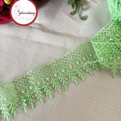 Gelincimherşey Geniş Fıstık Yeşil İspanyol Dantel Güpür 5 cm 4.5 Metre