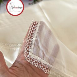 Gelincimherşey İğne Oyası Boncuklu Yazma Tülbent - KREM
