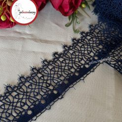 Gelincimherşey Lacivert Sarmaşık Dantel Güpür 8 cm 4.5 Metre