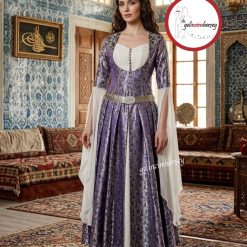 Gelincimherşey Mor Gümüş Osmanlı Dönemi Brokar Kumaş Kaftan Bindallı