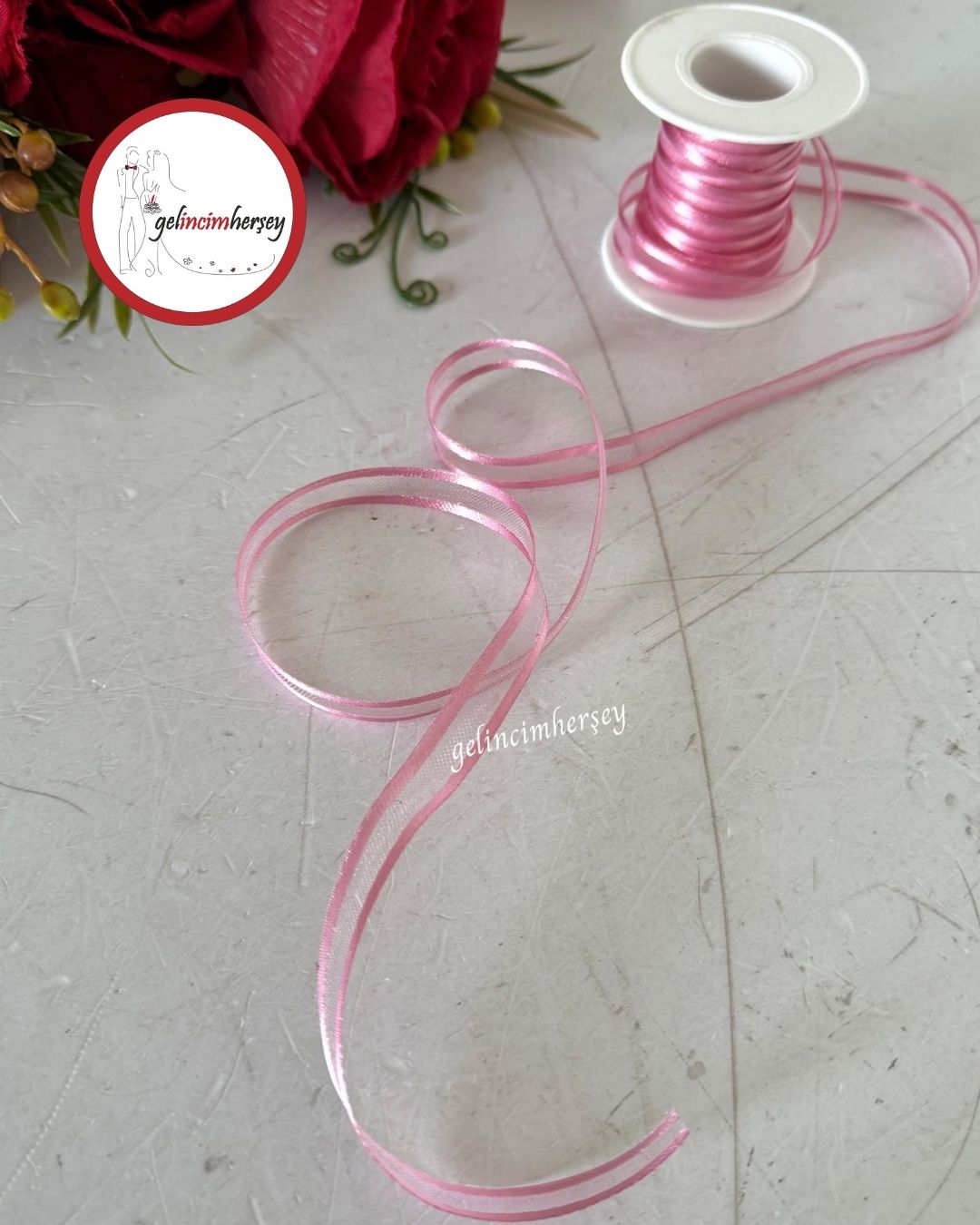 GelincimherşeyOrganzeBiyeliKurdele10mm5mtPembe1