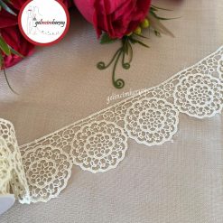 Gelincimherşey Yuvarlak Krem Dantel Güpür 5.5 cm 4.5 metre