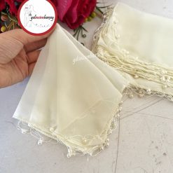 Gelincimherşey 10'lu Şifon İncili Halay Mendili - KREM
