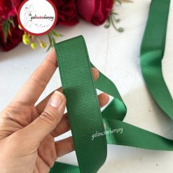 Gelincimherşey 3 cm Saten Grogren Kurdele - ZÜMRÜT YEŞİL