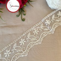 Gelincimherşey Bahar Dalı Krem Dantel Tül Güpür 7 cm 4 Metre