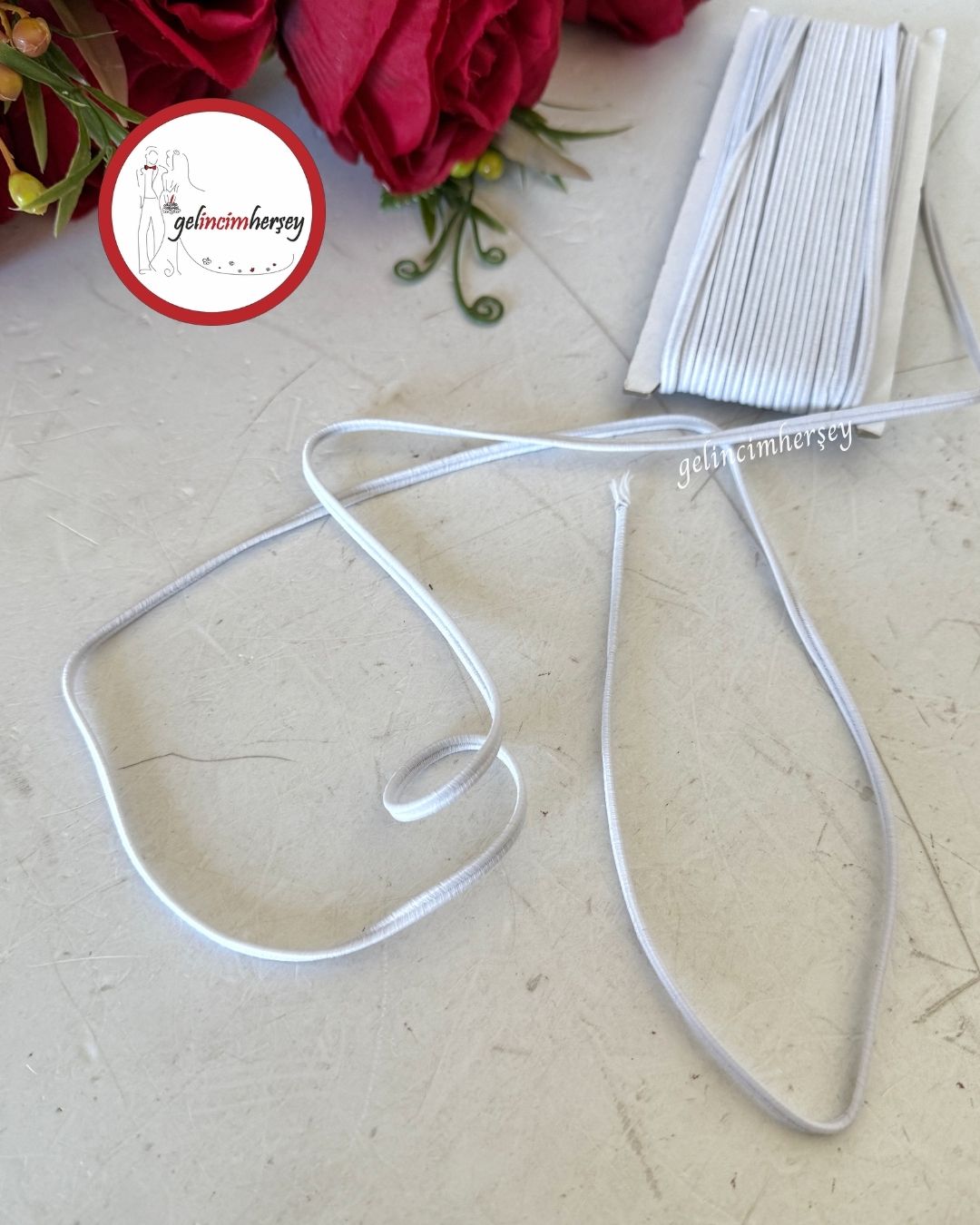 GelincimherşeyBeyazYassıLastik0.5cm5metre2