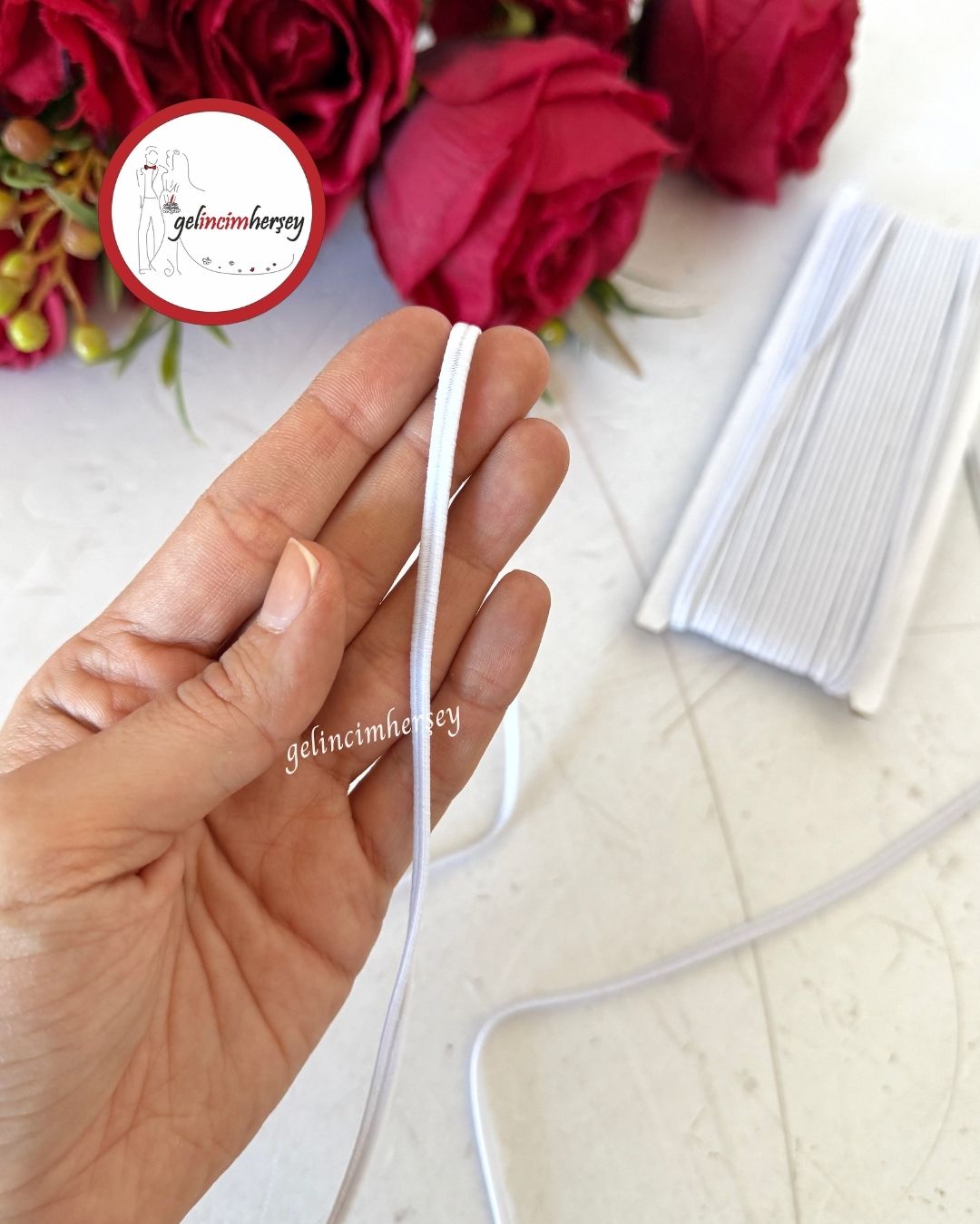 GelincimherşeyBeyazYassıLastik0.5cm5metre3