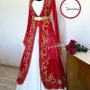 GelincimherşeyMahidevranModelKırmızıSatenİşlemeliKaftanBindallı1