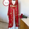 GelincimherşeyMahidevranModelKırmızıSatenİşlemeliKaftanBindallı3