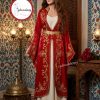 GelincimherşeyMahidevranModelKırmızıSatenİşlemeliKaftanBindallı5