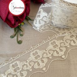 Gelincimherşey Osmanlı Dantel Tül Güpür 7 cm 4 Metre - BEJ