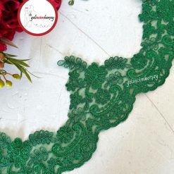 Gelincimherşey Yeşil Safir Fransız Dantel Güpür 13.5 cm 1 Metre