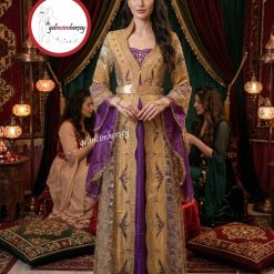 Gelincimherşey Altın Mor İşlemeli Mihrimah Model Kaftan Bindallı