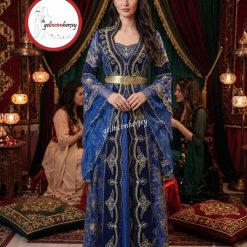 Gelincimherşey Lacivert İşlemeli Mihrimah Model Kaftan Bindallı