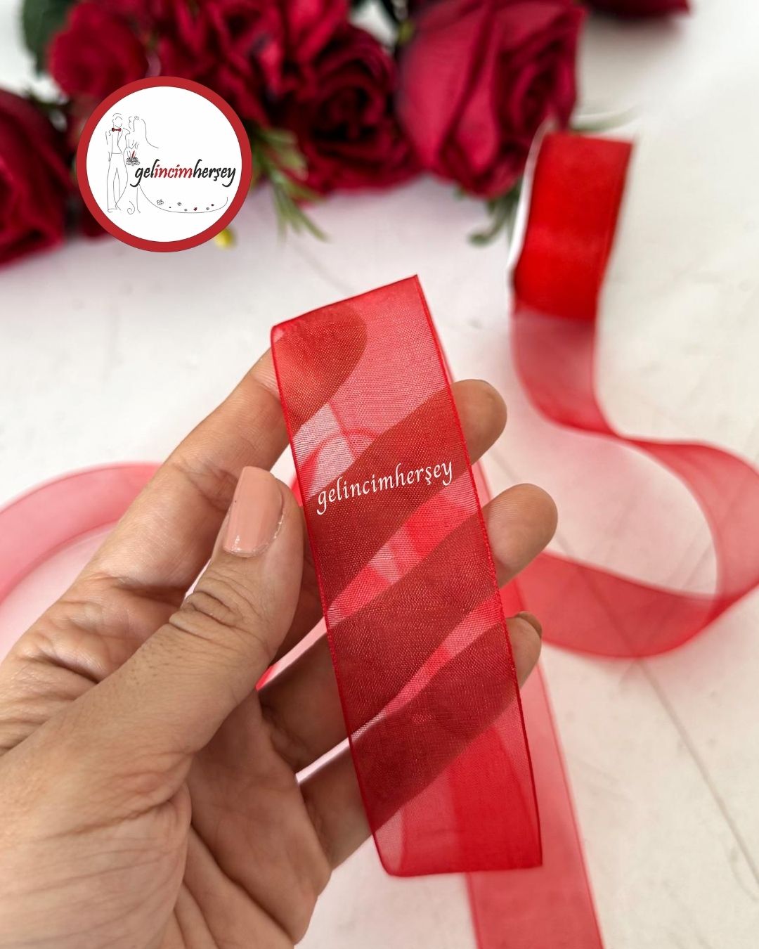 GelincimherşeyOrganzeKurdele3cm4metreKırmızı2