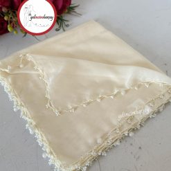 Gelincimherşey El İşlemesi İri Boncuklu Çeyizlik Tülbent Yazma - KREM